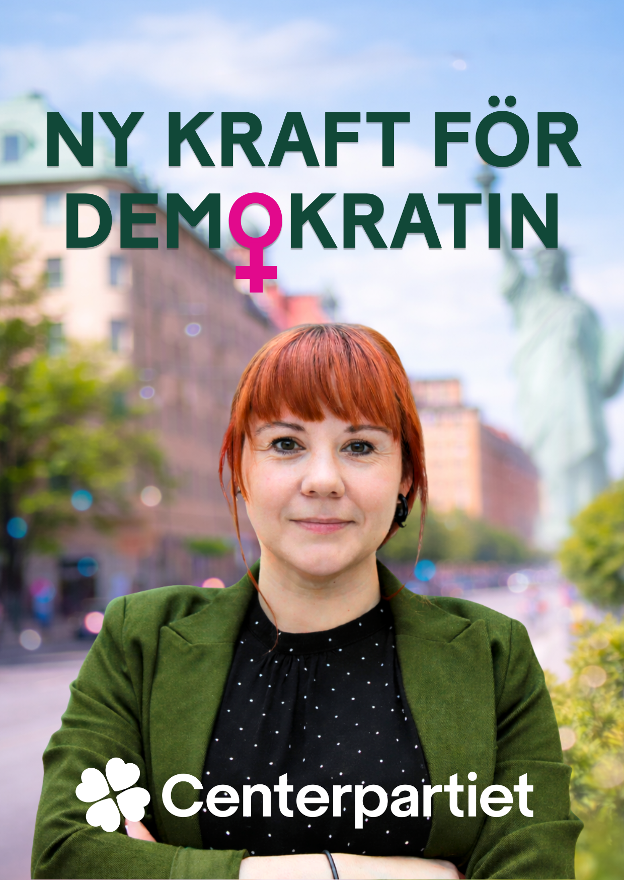 Annie Östlunds kampanjbild – Ny kraft för demokratin